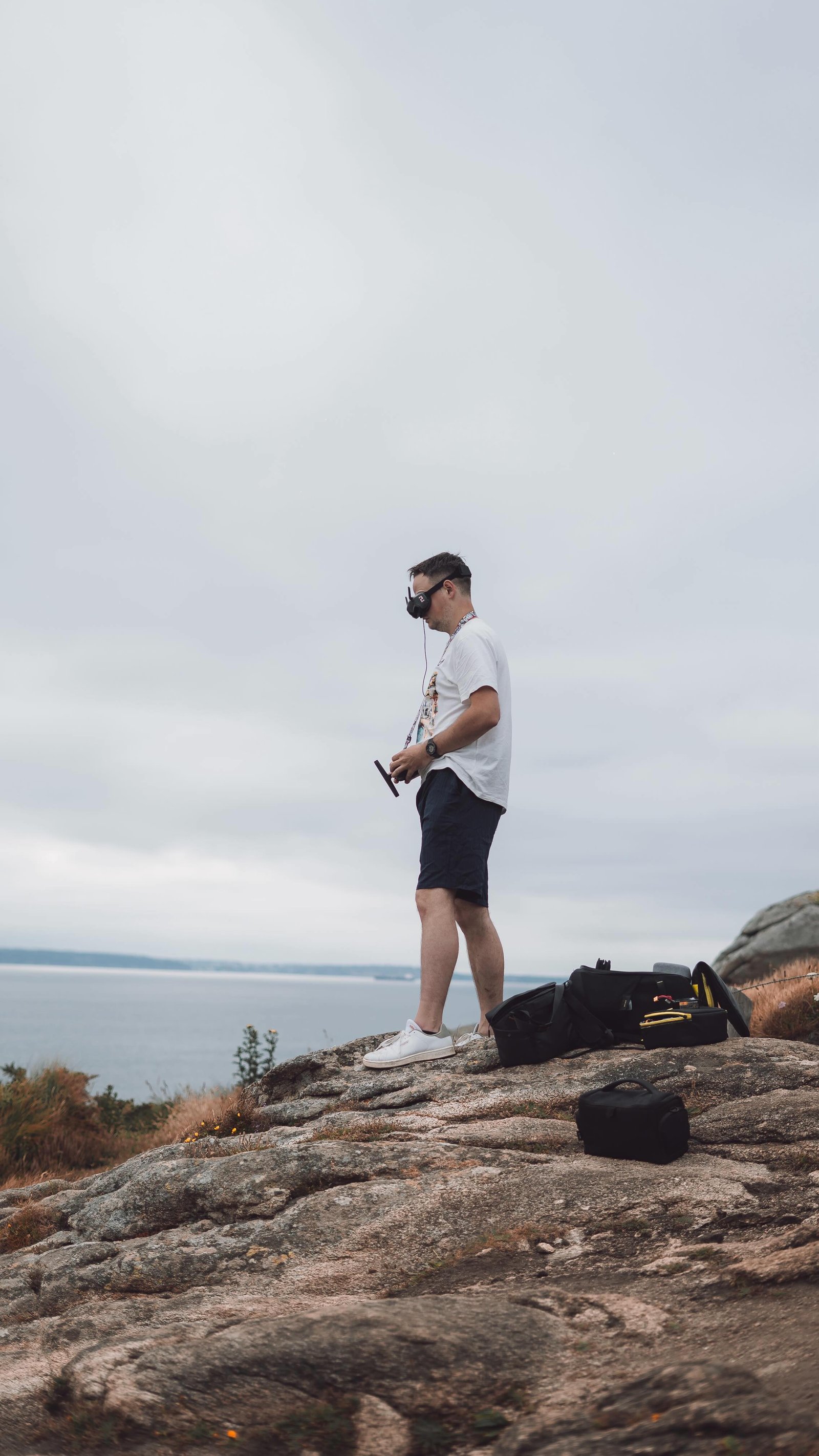 Jérémy en tournage avec un drone FPV